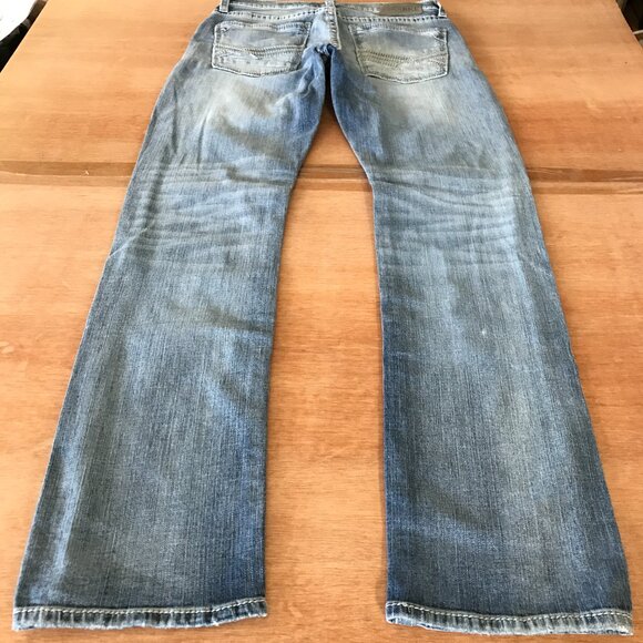 BKE Jake Straight Leg Jeans Men 32x33 Blue Low Rise Stretch Thick Stitch 18028 - Picture 2 of 14